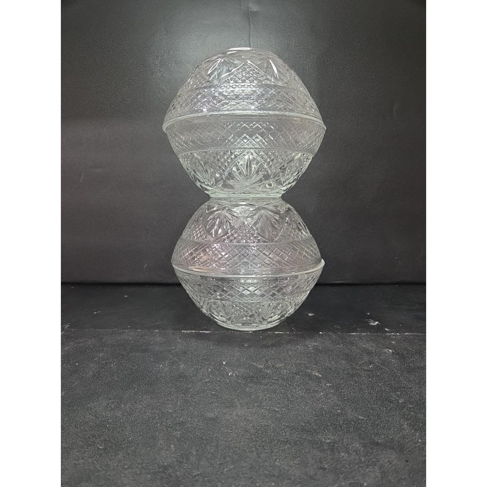 Cristal d'Arques Star Pattern Cereal Bowls, Set of 4 Vintage Clear Pressed Glass